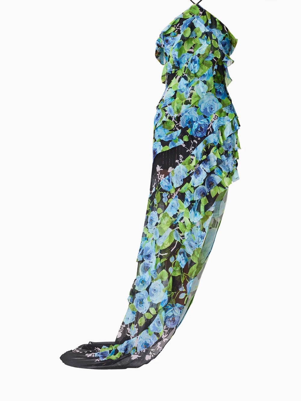 Elliatt Blue & Green Floral Asymmetric Halter Jumpsuit